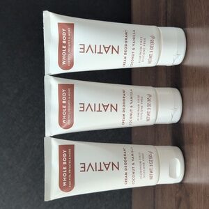 Native Whole Body Coconut & Vanilla Cream Deodorant Set Of Three 3oz Each